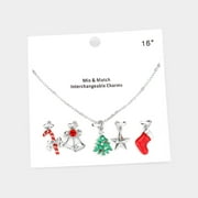 Candy Cane Jingle Bell Christmas Tree Star Socks Interchangeable Pendant Necklace