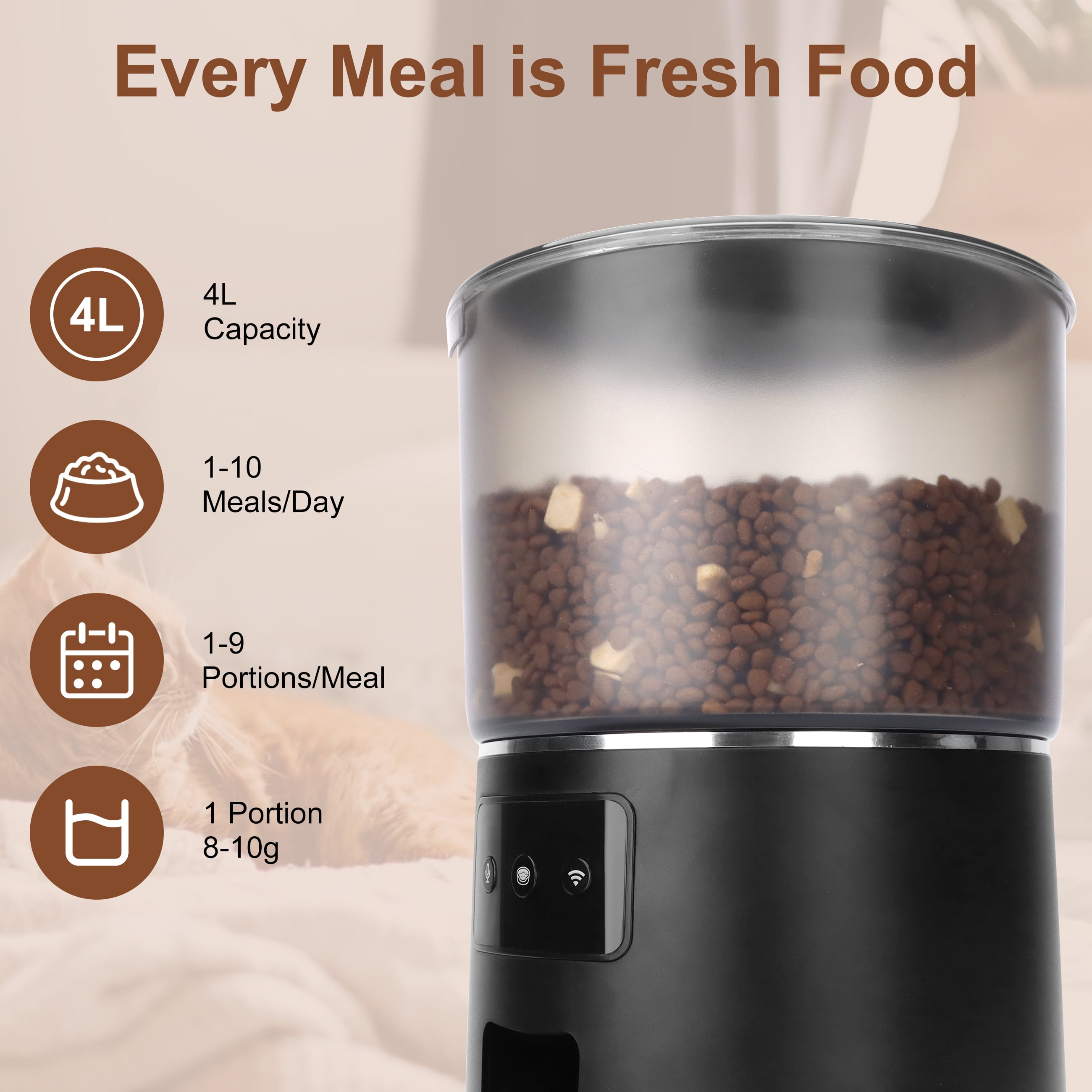 Cobectal WiFi Automatic Dog & Cat Food Dispenser with App Control