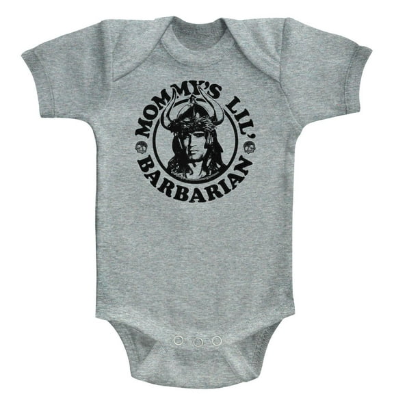 Conan The Barbarian Mommy's Barbarian Gray Baby Romper