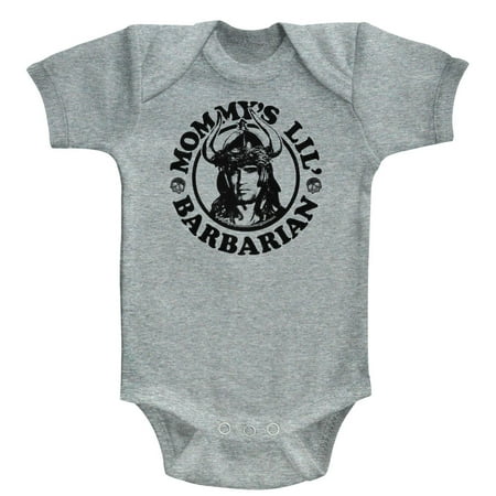 

Conan The Barbarian Mommy s Barbarian Gray Baby Romper