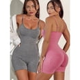 thumbnail image 2 of Monos deportivos ajustados para mujer, pantalones cortos con mangas de Yoga, traje ajustado sin costuras, monos deportivos para gimnasio, conjunto de entrenamiento corto de una pieza, 2 of 5