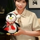 thumbnail image 3 of 25cm Soft Fat Penguin Plush Toys Stuffed Red Scarf Christmas Hat Cartoon Penguin Doll Kids Christmas Birthday Gifts Home Decor, 3 of 4