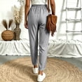 thumbnail image 4 of Womens Striped Pants Summer Casual High Waisted Drawstring Beach Pant Tapered Trousers with Pockets, 4 of 4