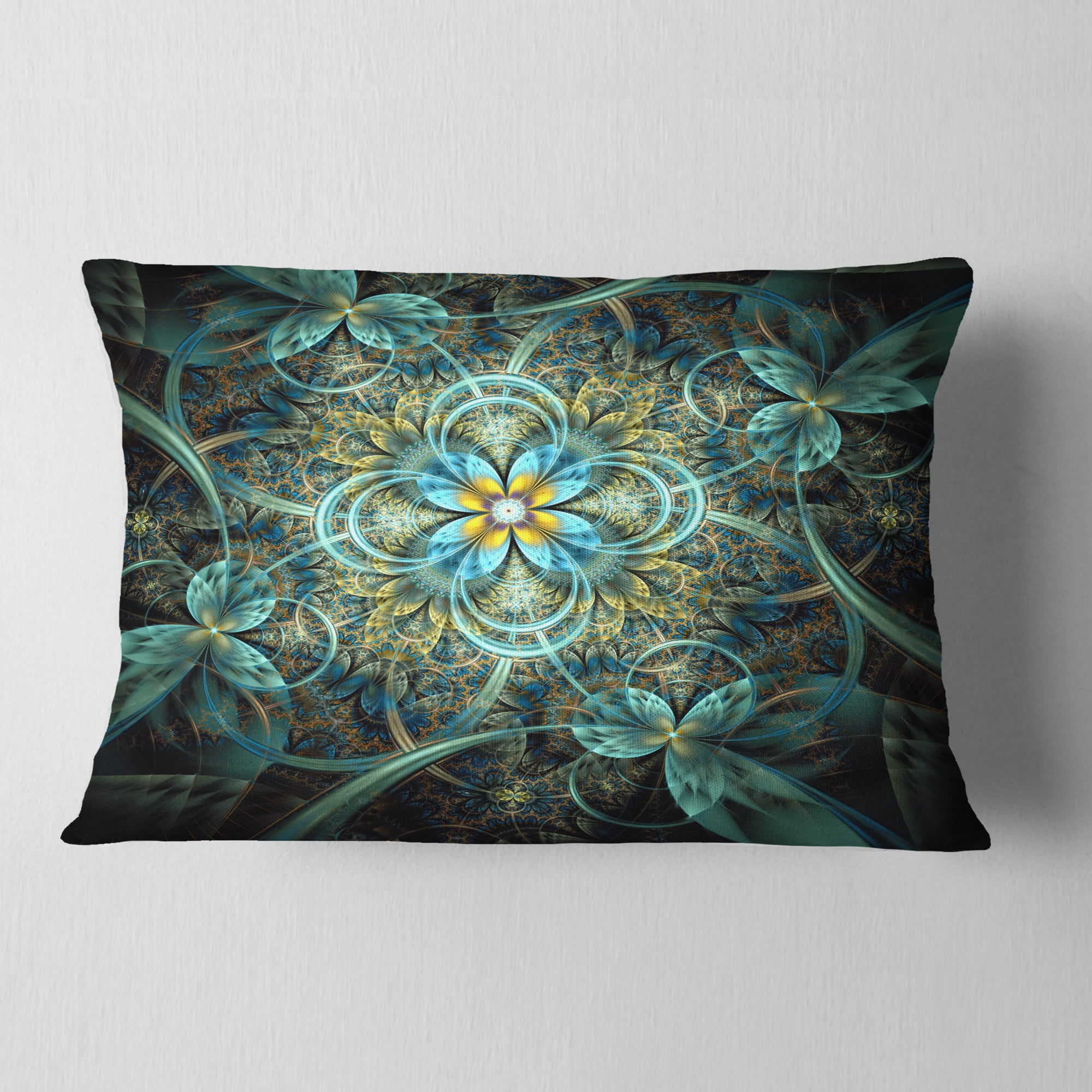 Designart 12" x 20" Orange Polyester Throw Pillow