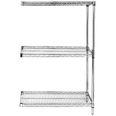 

18 Deep x 24 Wide x 54 High 3 Tier Stainless Steel Wire Add-On Shelving Unit