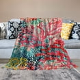 thumbnail image 2 of Orinice Coral Print Foliage Warm Lightweight Blanket Soft Fleece Blankets All Seasons Excellent Hand Feel Throw Blanket for Living Rooms Sofa Decor Cow Gifts 40x50in, 2 of 6