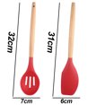 thumbnail image 2 of Los utensilios de cocina 2pcs fijaron en la manija de madera redonda, apto para lavavajillas sin BPA resistente al calor antiadherente, 2 of 5