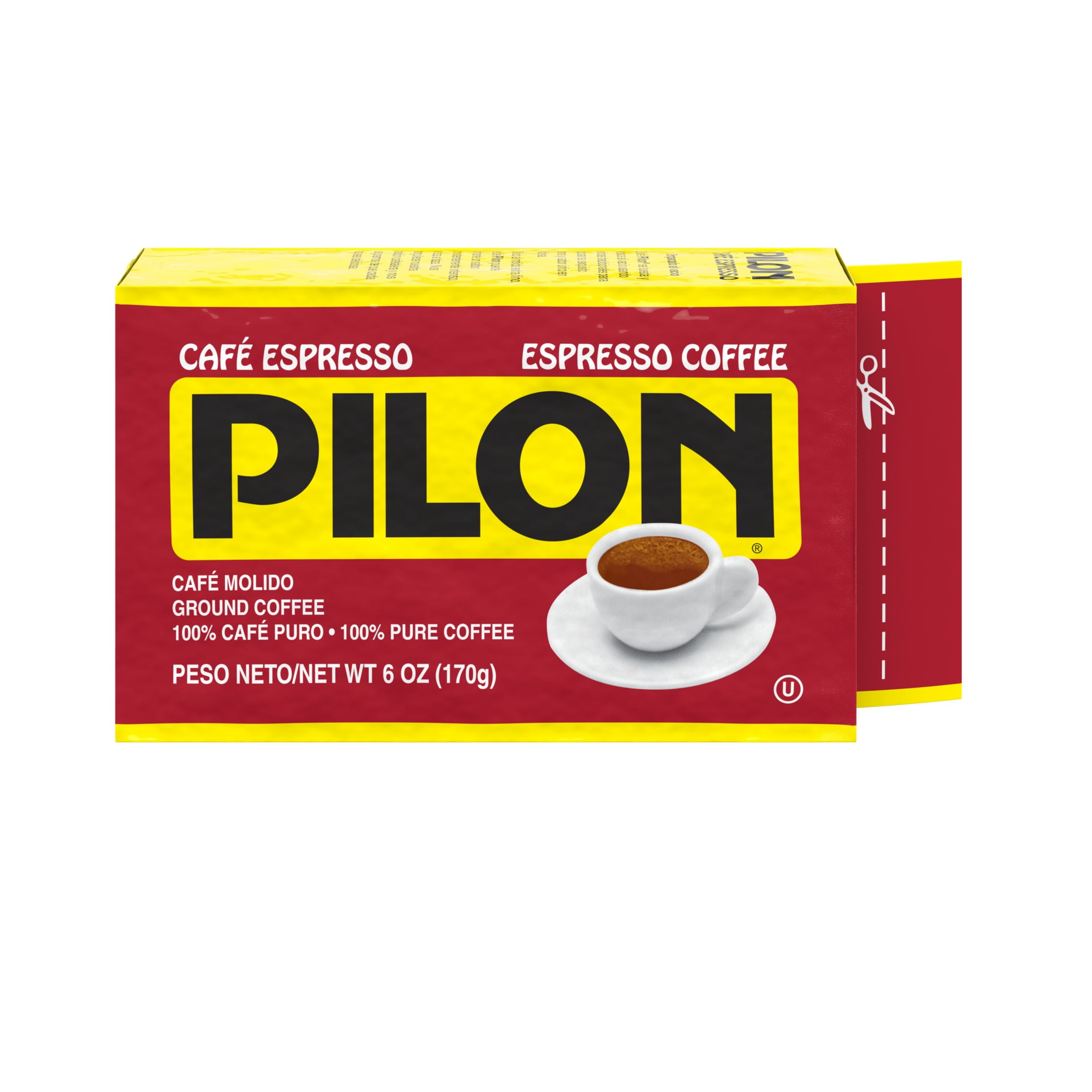 Pilon Ground Espresso Coffee, 6Ounce Brick