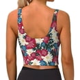 thumbnail image 3 of Lsque Beautiful Flower Printed Women'S Sports Bra, Compression, Moisture Wicking, High-Impact Sports Bra For Women,Supportive sports bra-X-Large, 3 of 9