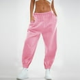 thumbnail image 2 of BRDFRL Womens Sweatpants with Pockets Cotton Solid Color Drawstring Women's Pants with Pockets Sweat Pants Trousers Pink 5XL, 2 of 7