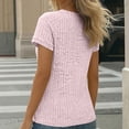 thumbnail image 3 of POIUYTR Women Ribbed Knit Shirts Casual Loose Crewneck Short Sleeve Blouses Trendy Stretch Solid Color Tops, 3 of 6