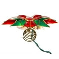 thumbnail image 3 of Kurt Adler 10-Light LED Capiz Poinsettia Tree Topper, Red & Green, 9.5", 3 of 7