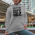 thumbnail image 2 of Funny In the Event of an Emotional Breakdown, Place Cat Here, Heather Grey Hooded Sweatshirt or Hoodie, Large, 2 of 5