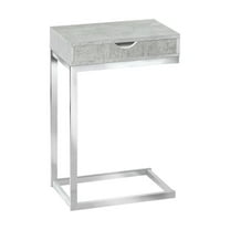 Monarch Specialties Accent Table, C-shaped, End, Side, Snack, Living Room, Bedroom, Grey Laminate