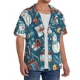 thumbnail image 2 of Disketp Christmas Snowman Gift Men's Hawaiian, Shirts Button Down Holiday Beach Shirts-{sizeName}-X-Large, 2 of 5