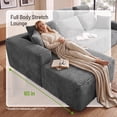 thumbnail image 3 of Amsleekey Dark Gray L-Shaped Modular Sectional Sofa with Chaise, Cloud Couch, Deep Seat Corduroy Boneless Couch, 3 of 11