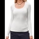 thumbnail image 3 of Camisas de Larga con Cuello Redondo para Mujer, Blusas Informales de Punto Acanalado de Corte Ajustado, Camisetas Básicas de Trabajo para Verano y Otoño. S, 3 of 9