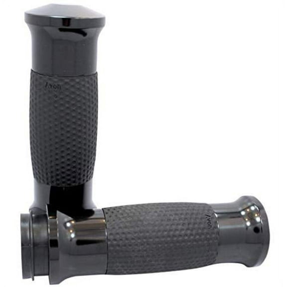 Avon GEL-70-ANO-FLY Air Gel Grips - Flame with Fly-by-Wire Throttle - Black Anodized
