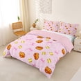thumbnail image 3 of Castle Fairy Softball Glove Bedding, Kawaii Ribbon Bow Duvet Cover Full, Pink Brown Yellow,Pink Reversible,3pcs,1 Duvet Cover and 2 Pillowcases, 3 of 6