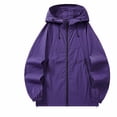 thumbnail image 2 of Karymi Womens Tops Zip‑Up Hooded Windbreaker Waterproof Jacket, Long Sleeve Adjustable Drawstring Hem Outdoor Coat with Zipper Pockets Rain Coats for Women, 2 of 5