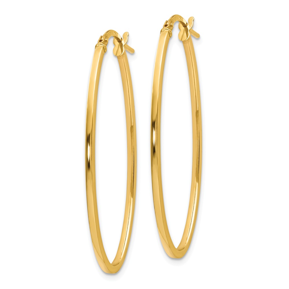 Leslie's Real 14kt Yellow Gold Polished Oval Hoop Earrings; for Adults and Teens; for Women and Men