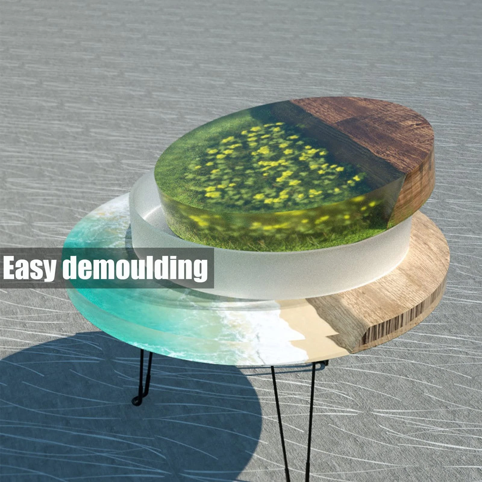 Large Round Silicone Tray Molds For Epoxy Resin DIY Home Decor Crafts Transparent