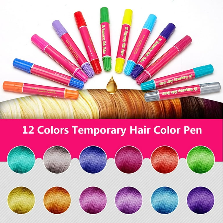 Kids Hair Chalk - JUMBO HAIR CHALK PENS - Washable Hair Color Safe For Kids  And Teen - 200% MORE COLOR PER PEN - SCENTED - For Party, Girls Gift, Kids  Toy
