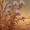 Purple Aster Wheat, variant on Desert Mountain Landscape Canvas Print, Ideal for Living Room, Office, Kitchen, Dining Room, Hallway