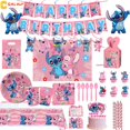 thumbnail image 2 of Disney pink Stitch Themed Disposable Tableware Paper Plates For girl Favors Birthday Baby Shower Supplies Lilo&Stitch Party DecoChina Gao Jinjia LED, 2 of 2