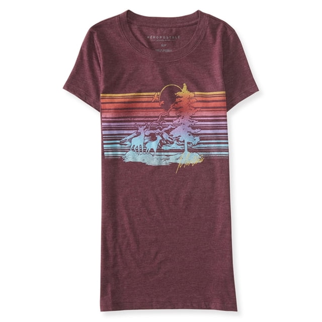 Aeropostale Retro Montana Camiseta gráfica para mujer, rojo, extragrande Aeropostale Camiseta gráfica