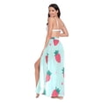 thumbnail image 3 of FORMRS Womens Beach Sarong Semi-Sheer Bikini Wrap Skirt Swimsuit Cover-ups, Green Strawberry, 3 of 7
