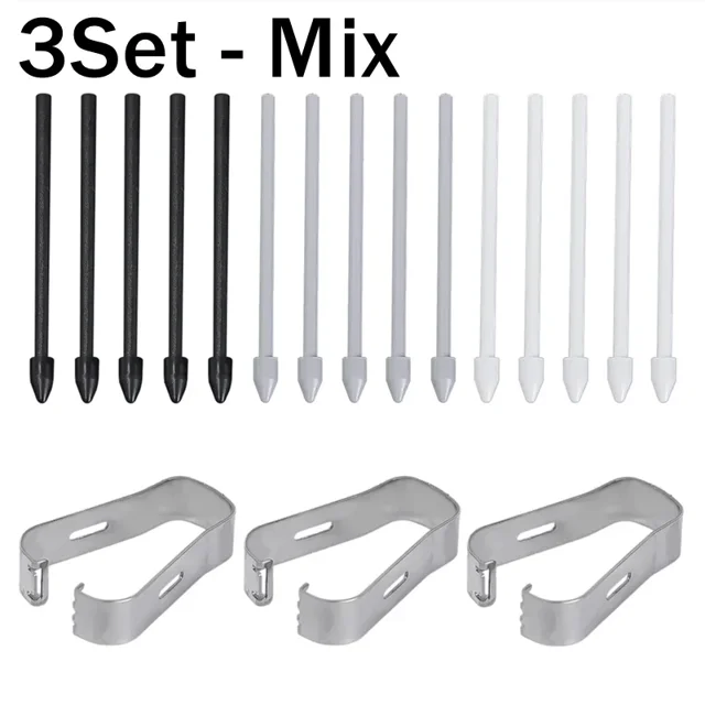 Pointe de Crayon de Remplacement pour Tablette Samsung Galaxy S Pen Tab S9 S23 en Alliage de Titane Résistant à l'Usure avec Pince à Épiler Ensemble 3ensemble-Mix