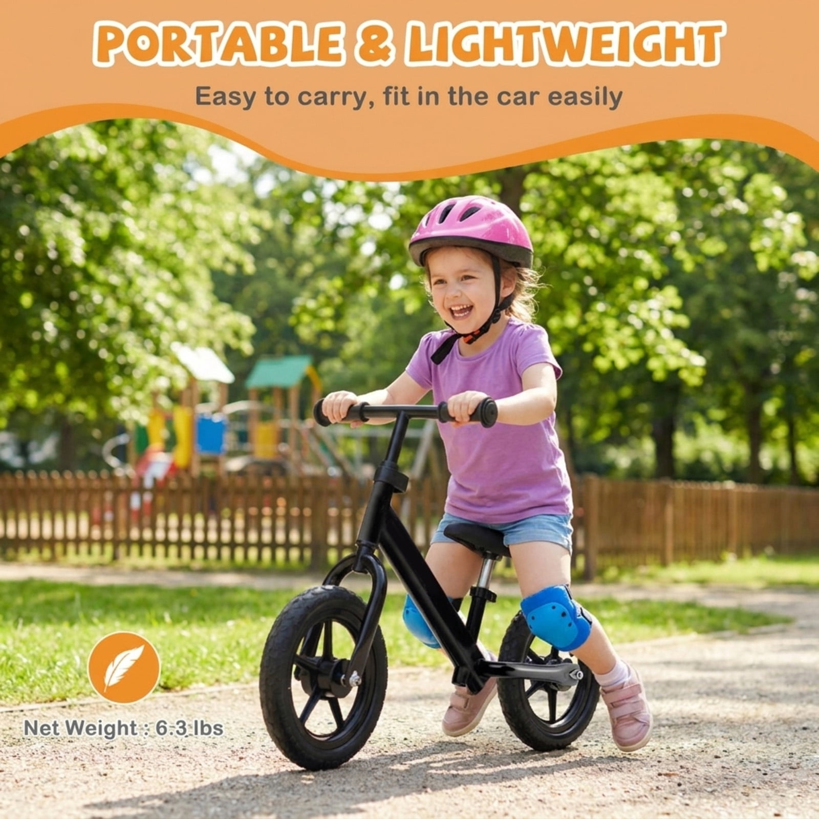 Redsmile Toddler Balance Bike for Ages 2-5, No Pedal Training Bike with Adjustable Seat and Handlebar, Lightweight Kids Balance Bike, Black