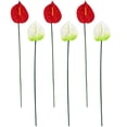 thumbnail image 4 of Miangastore 6pcs Plastic Flowers Artificial Anthuriums DIY Fake Anthurium Flower Decoration, 4 of 8