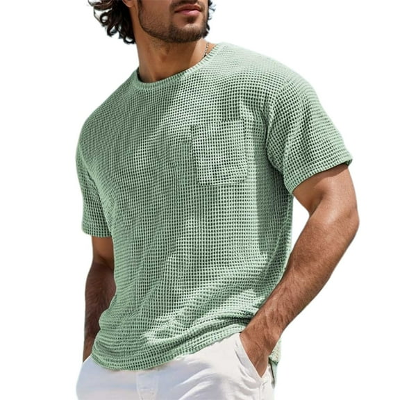 Men's Knit Crew Neck T-Shirt Soft Breathable Casual Tee Comfortable Everyday Basic Top for Spring Summer Fall Mens Summer Lightweight Pullover Tee Shirts