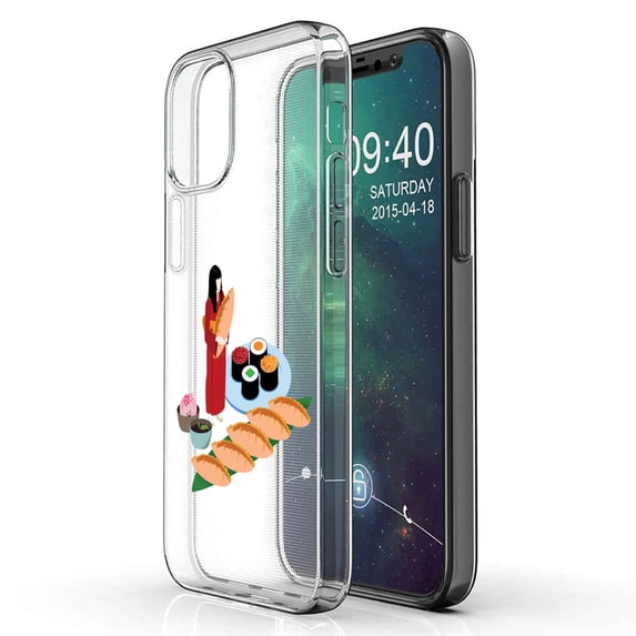 TalkingCase Slim Phone Case Compatible for Apple iPhone 12, 12 Pro, Dumpling 2 Print, Lightweight,Flexible,Soft, USA