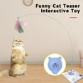 thumbnail image 2 of Pebbuoy Funny Cat Stick Toy with Detachable Teaser Wand And Sucker Base Interactive Fluffy Feather Kitten Play Toy for Cat Supplies, 2 of 7