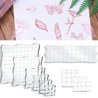  7 Pieces Acrylic Stamp Blocks Set Clear Stamping