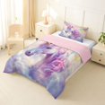 thumbnail image 2 of Manfei White Cloud Twin Comforter Sets,Cute Unicorn Bedding Set,Pink,Pink Reversible,2-Piece,1 Comforter and 1 Pillowcase, 2 of 7