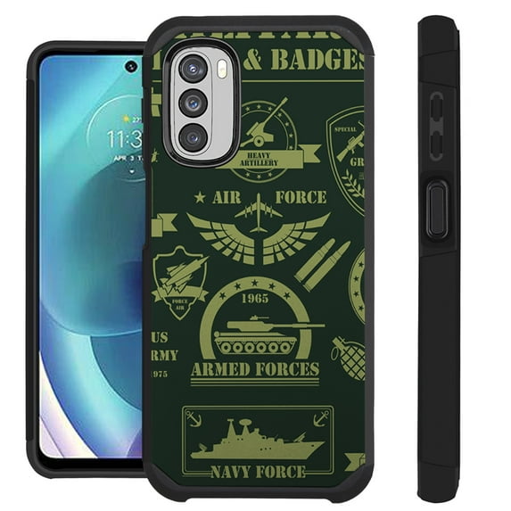 Compatible with Motorola Moto G Stylus 4G 2022 Hybrid Fusion Guard Phone Case Cover (Military Logo)