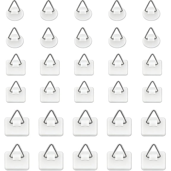 Self-Adhesive Plate Hangers for Wall Art Display - Invisible Vertical Picture Hangers Without Nails, Heavy Duty Sticky Hooks No Wall Damage, Holds Up to 10kg for Frames and Canvas