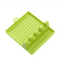 thumbnail image 2 of Paquete de 2 soportes de silicona para cucharas de cocina, resistentes al calor, para estufa y antideslizantes, color verde., 2 of 8