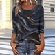 thumbnail image 1 of TaTaai Ladies Vintage Boho Loose T Shirts Random Print Round Neck 3/4 Sleeve Casual Fashion Soft Lightweight Daily Dating Vacation Work Tops Gift, 1 of 7