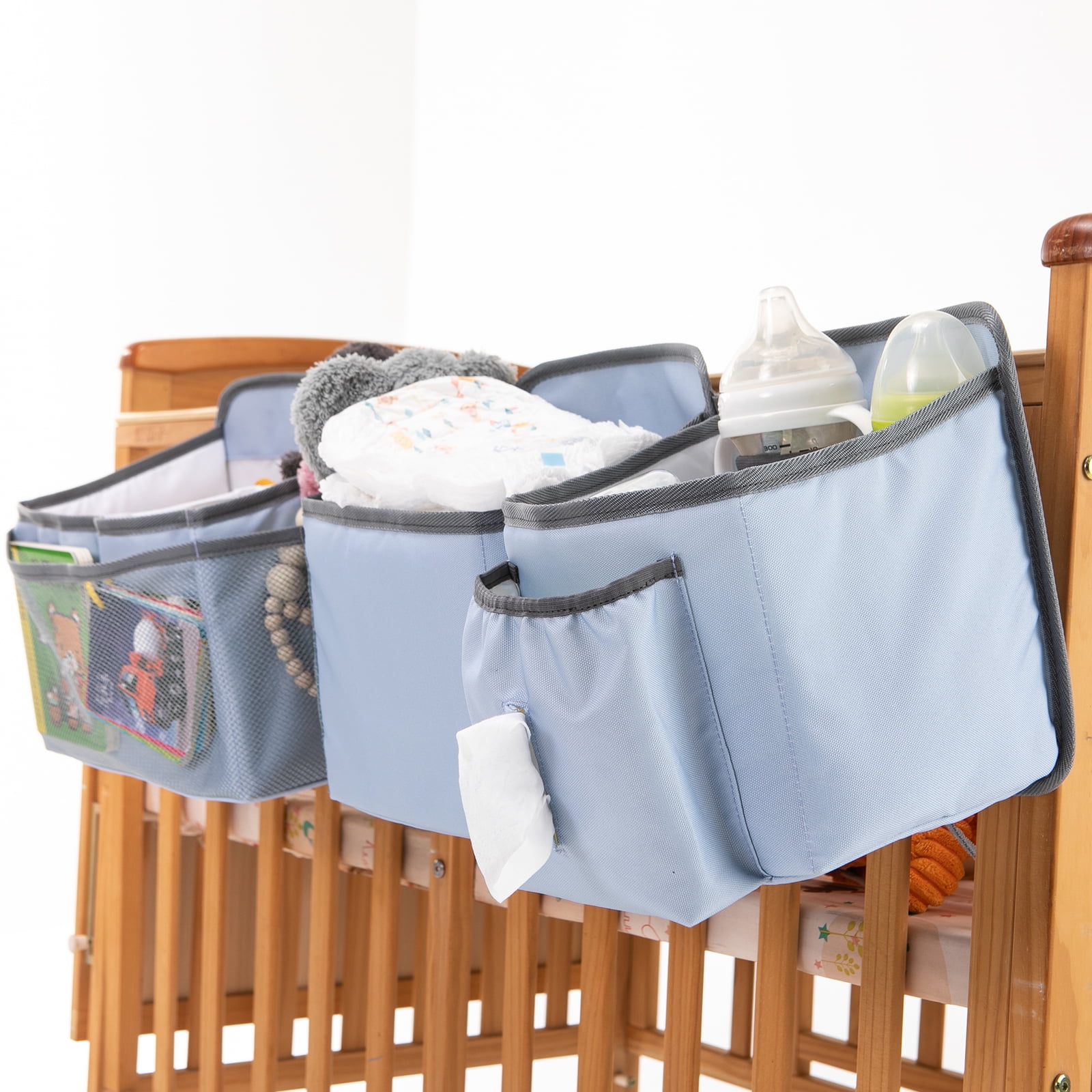 Baby Stroller Organizer Bag Bedside Caddy Diaper Storage Bin Hanging Storage Bag for Baby Bed/Baby Cart