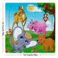 thumbnail image 5 of 5.79" Wooden Puzzle Pack - Cartoon Animal, Car, Alphabet & Number Designs | Educational Learning Game for Youngsters | Perfect Gift for Halloween, Christmas, Thanksgiving, 5 of 5