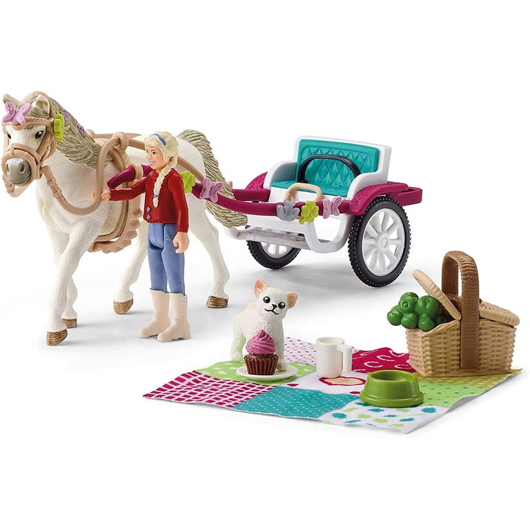 Schleich Horse Club 32 PC Small Horse Carriage Playset with Pony
