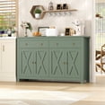 thumbnail image 7 of Homfa 55.1W'' 4-Doors 2-Drawers Farmhouse Storage Cabinet, Wood Sideboard with Adjustable Shelves for Kitchen Dining Room, Green, 7 of 7