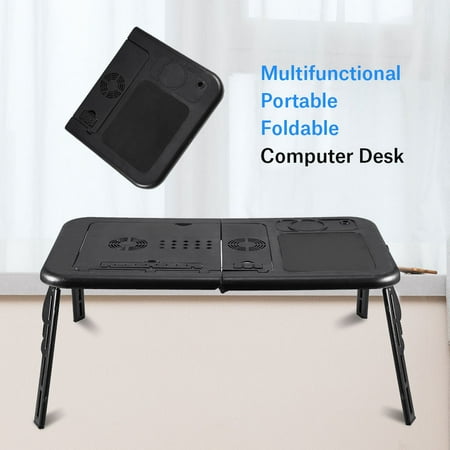 Adjustable Portable Folding Table Bed Desk Stand For Computer Laptop Notebook PC(Black),Adjustable Portable Folding Table Bed Desk Stand For Computer Laptop Notebook