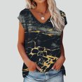 thumbnail image 1 of SMihono Hauts d'Été Décontractés pour Femmes Manches Courtes Col Rond Imprimé Blouse Chandail T-shirt Oversize, 1 of 8