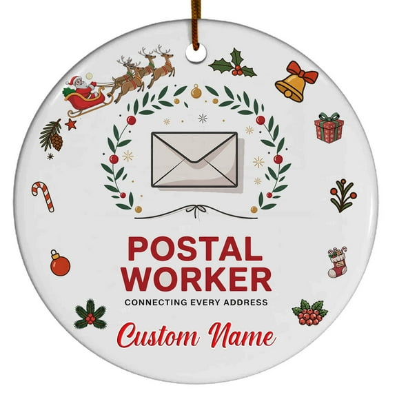 Postal Worker Ornament – Personalized Christmas Ornament for Family, Friends and Colleagues, Christmas 2025 Keepsake